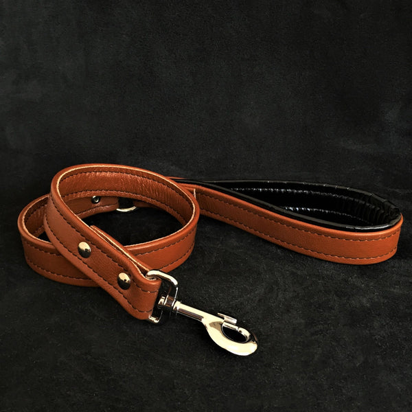 Brown soft leather dog leash Leads & Head Collars
