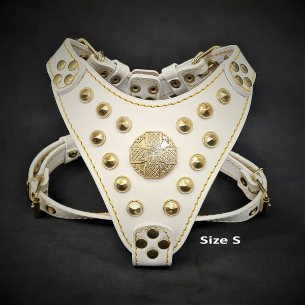The ''Maximus'' harness White & Gold Small to Medium Size Harnesses