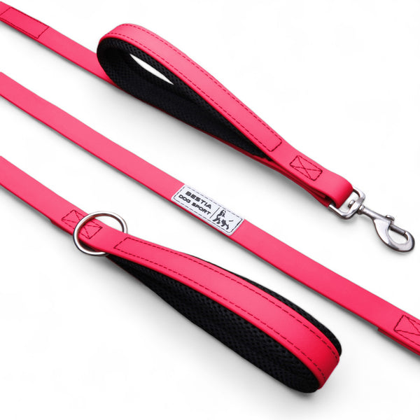 BESTIA DOG SPORT dual handle leash neon pink