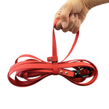 Long red leash for dog training 