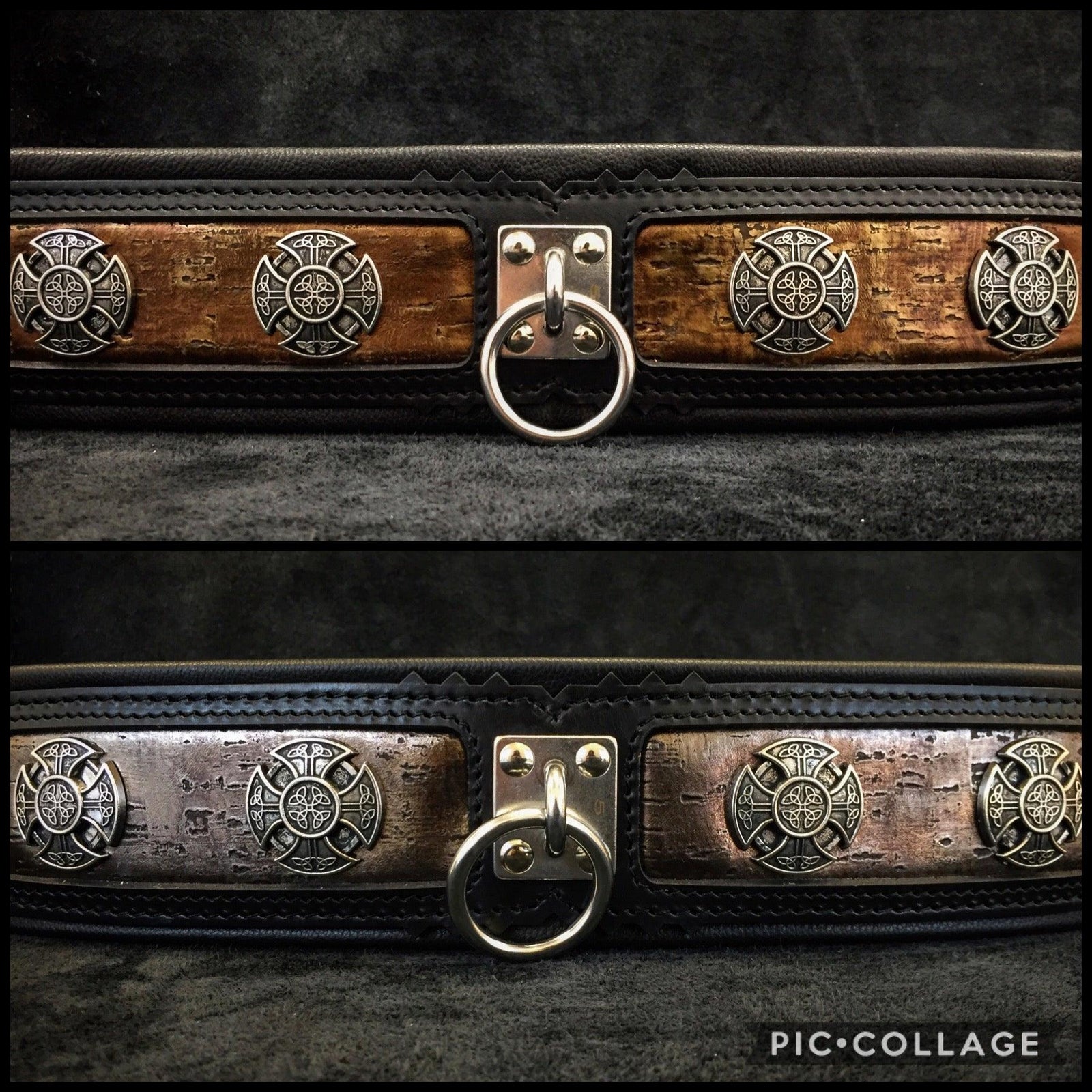 Lone Star Legend Halsband – Gewelltes Braunes Leder Mit Texas-Stern, Vernickelte Conchos
