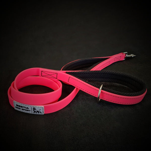 BESTIA DOG SPORT dual handle leash neon pink Training gear
