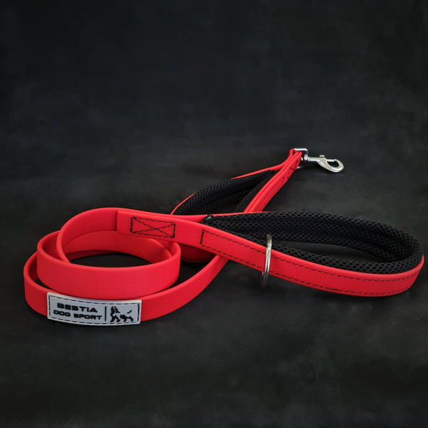 BESTIA DOG SPORT dual handle leash Red Training gear