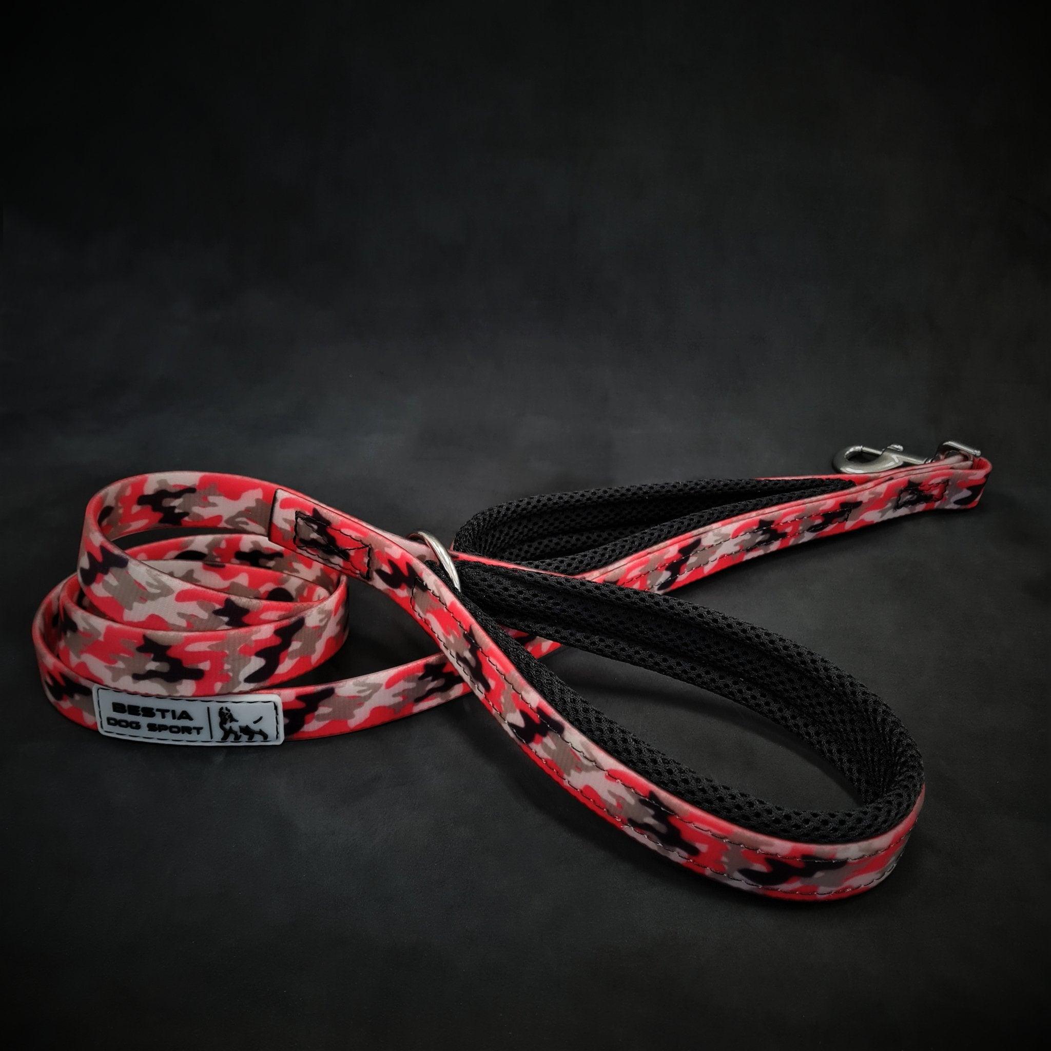 Bestia Dog Sport Hundeleine 'Dual Handle' – 1,5 M, Rosa, Mit Gepolsterten Griffen & Robustem Karabiner