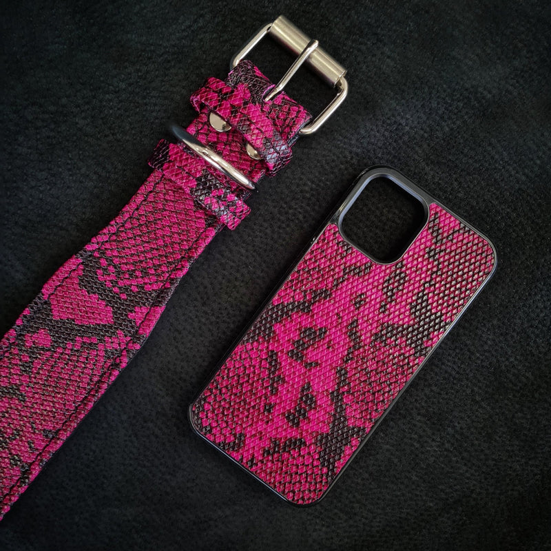 Bestia "Rock Python" Leather Phone Case Pink Accessories