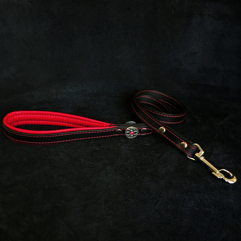 ''Bijou'' leather lead red Leads & Head Collars