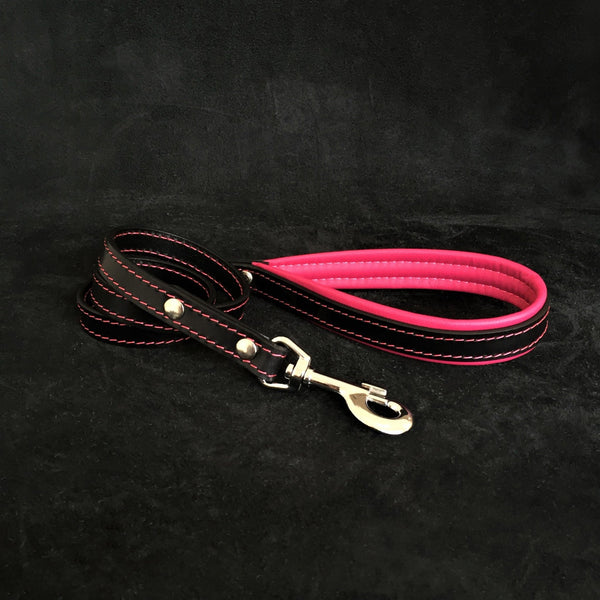 Black leather leash Leads & Head Collars