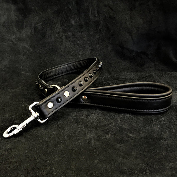 Black studded leash Leads & Head Collars