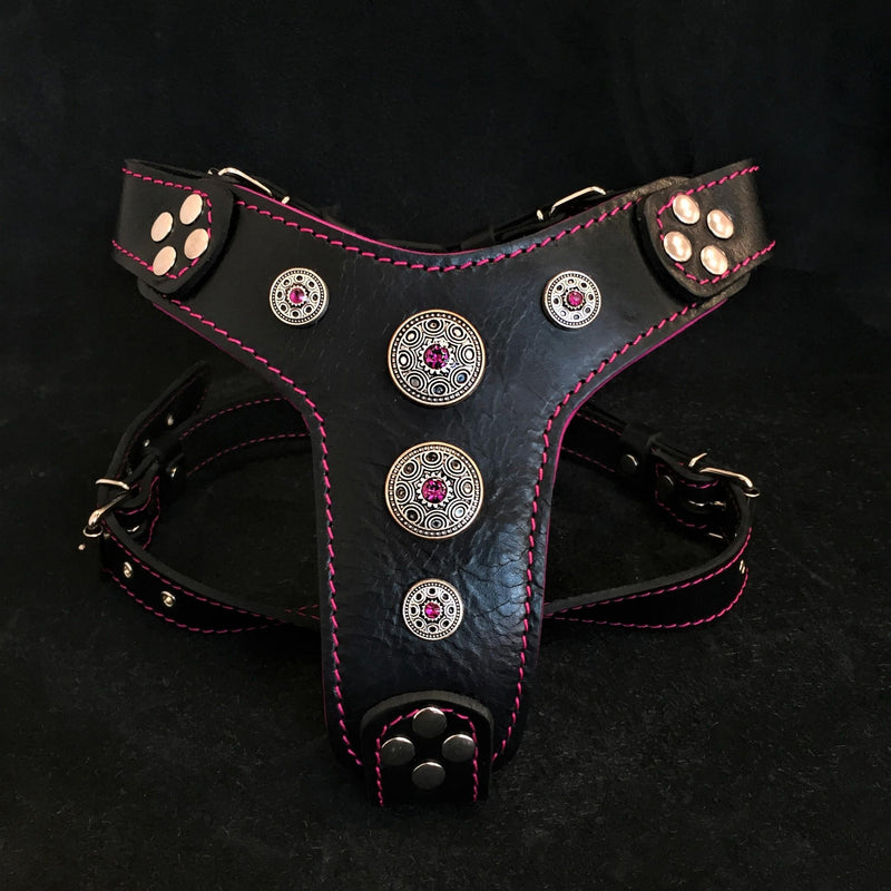 The ''Bijou'' harness Black & Pink Small to Medium Size Harnesses