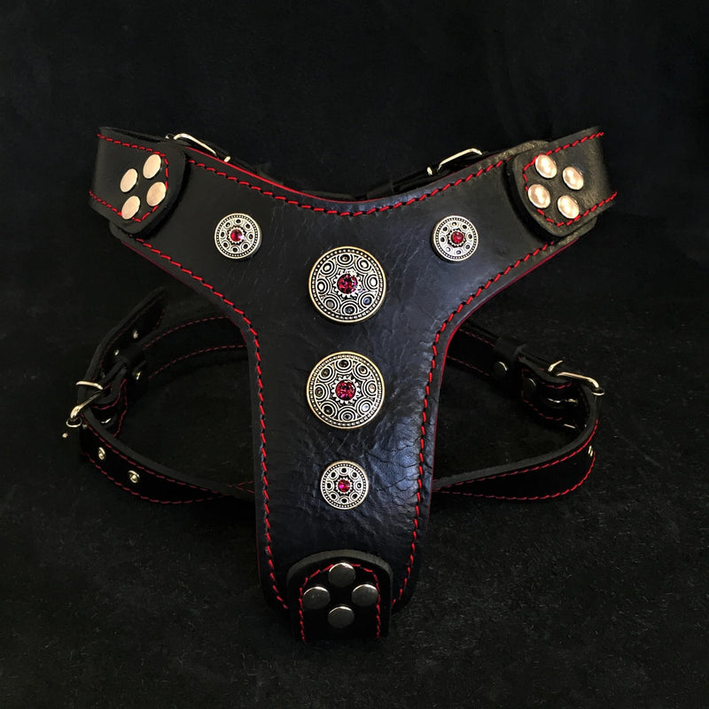 The ''Bijou'' harness Black & Red Small to Medium Size Harnesses