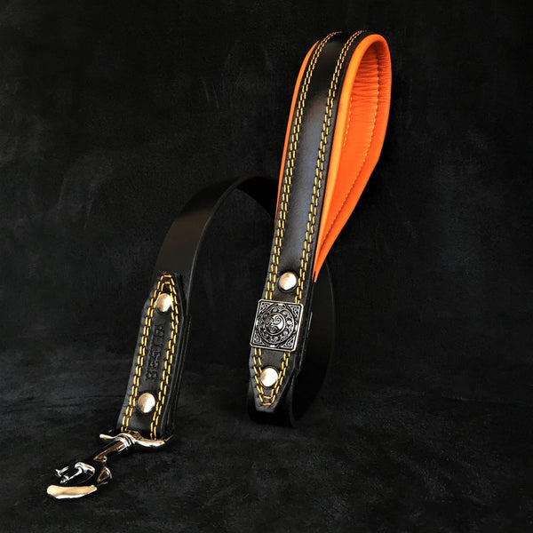 The "Eros" Black & Orange leash Leads & Head Collars