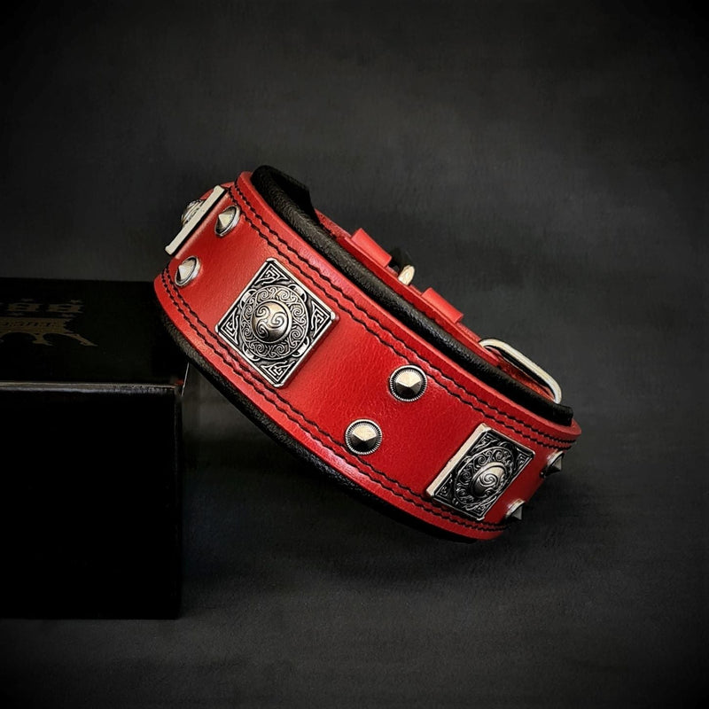 The "Eros" collar 2 inch wide Red Collars