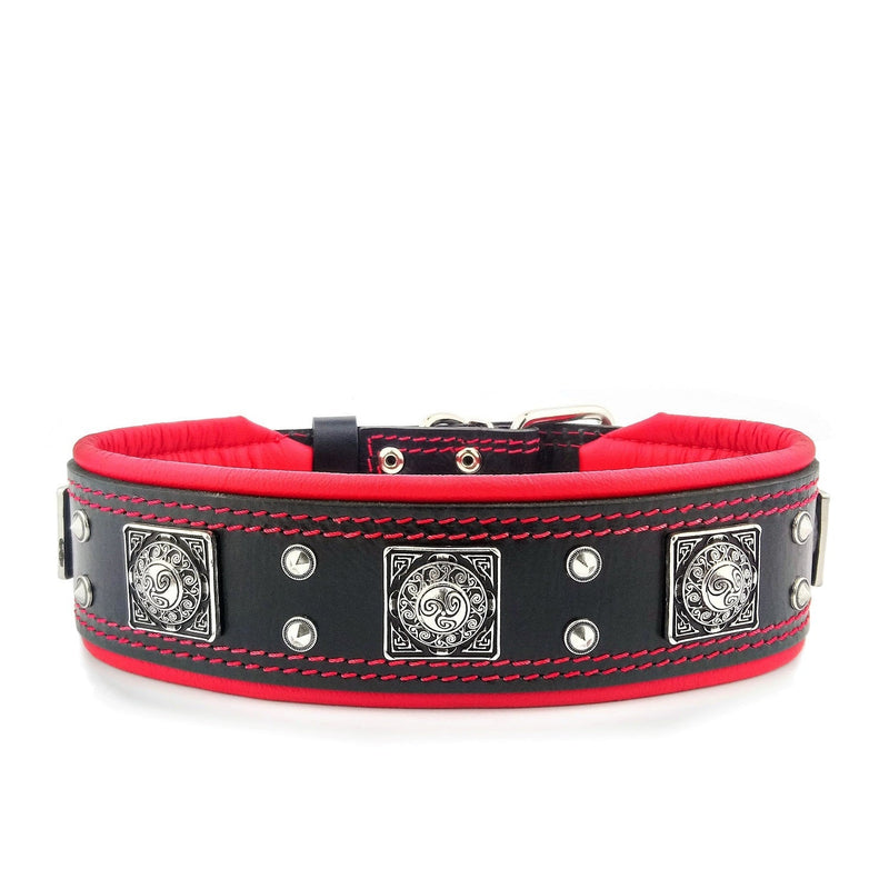 The "Eros" collar 2.5 inch wide black & red Collars