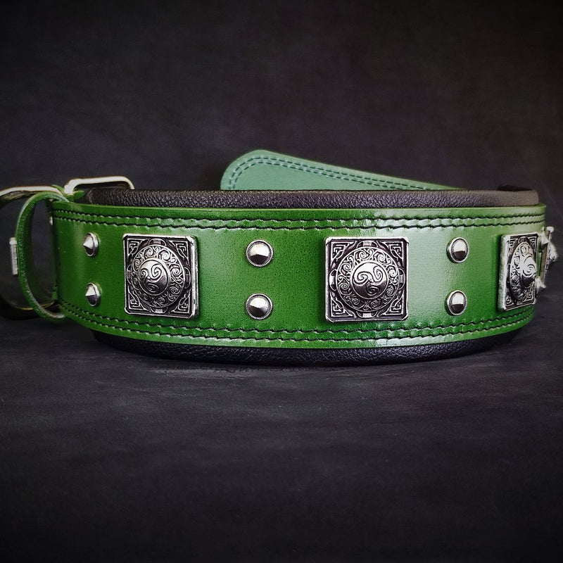 The "Eros" collar 2.5 inch wide Green Collars