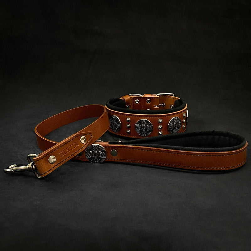 Bestia Maximus hondenhalsband van echt leer, grote rassen, cane corso, Rottweiler, Boxer, Bullmastiff, Dogo, kwaliteit hondenhalsband, 100% leer, bezaaid, M-XXL maat, 6,3 cm breed. gewatteerd. Made in Bestia Maximus hondenhalsband van echt leer, grote rassen, cane corso, Rottweiler, Boxer, Bullmastiff, Dogo, kwaliteit hondenhalsband, 100% leer, bezaaid, M-XXL maat, 6,3 cm breed. gewatteerd. Made in