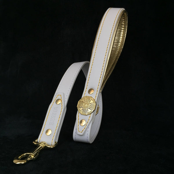 The "Maximus" leash white & gold Leads & Head Collars